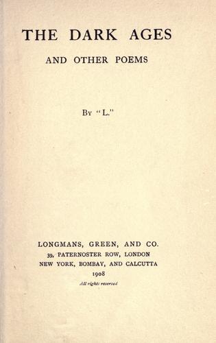 The Dark Ages, and Other Poems