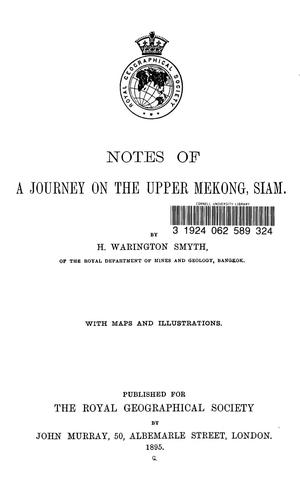 Notes of a Journey on the Upper Mekong, Siam