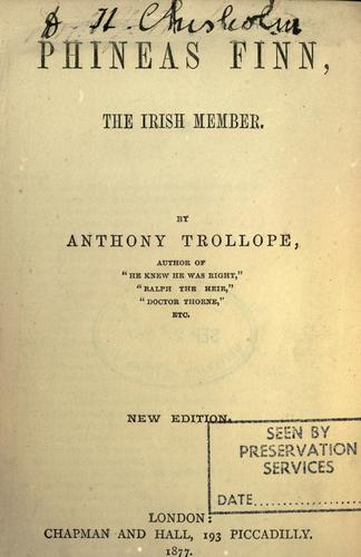 Phineas Finn the Irish Member