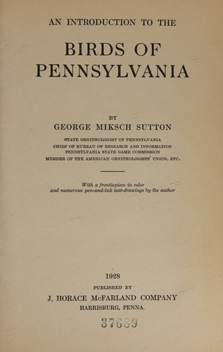 Introduction to the Birds of Pennsylvania