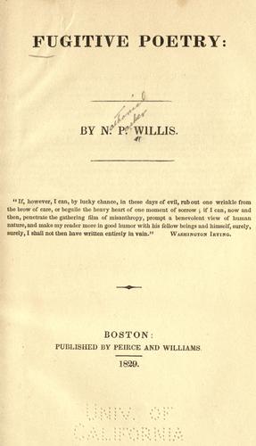 Fugitive Poetry