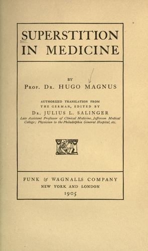 Superstition in Medicine