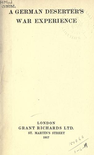 A German deserter's war experience