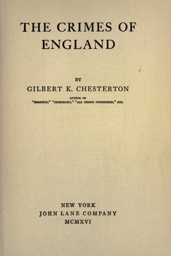 Crimes of England