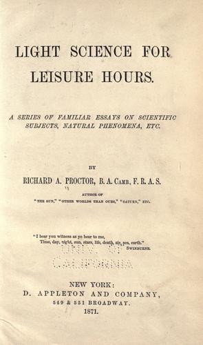Light Science for Leisure Hours