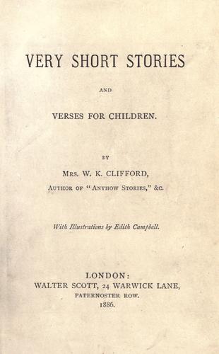 Very Short Stories and Verses For Children