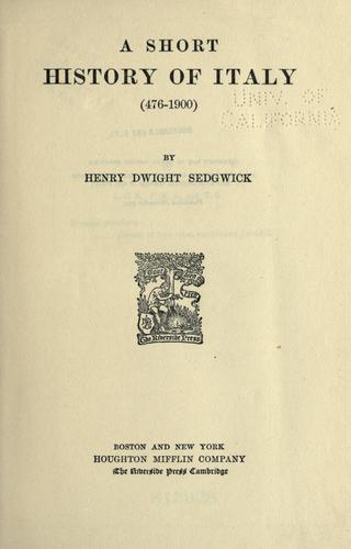 A Short History of Italy (476-1900)