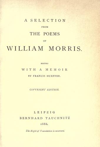A Selection from the Poems of William Morris
