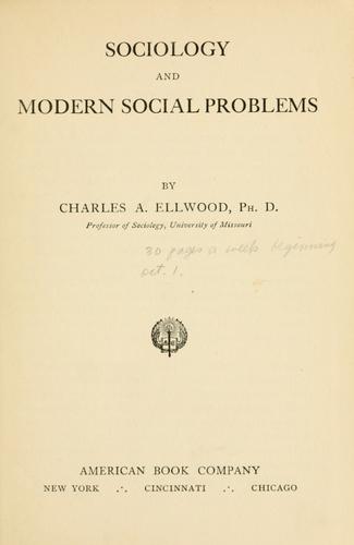 Sociology and Modern Social Problems