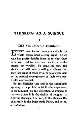 Thinking as a Science