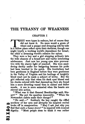 Tyranny of Weakness