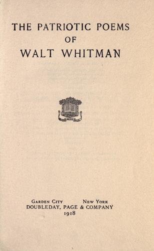The Patriotic Poems of Walt Whitman