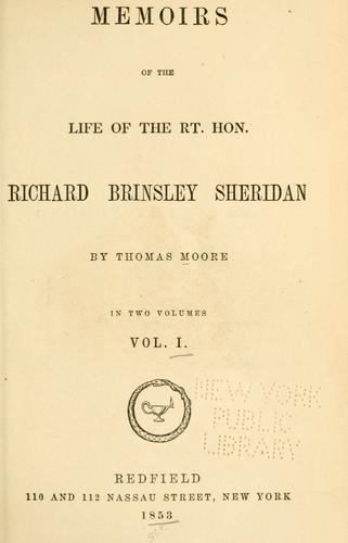 Memoirs of the Life of the Rt. Hon. Richard Brinsley Sheridan — Volume 02