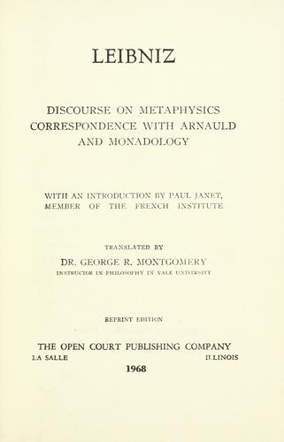 Discourse on Metaphysics