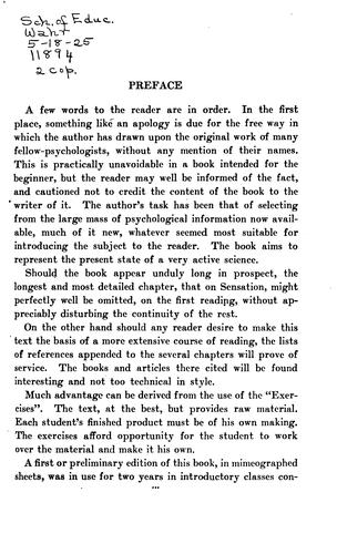 Psychology: A study of mental life