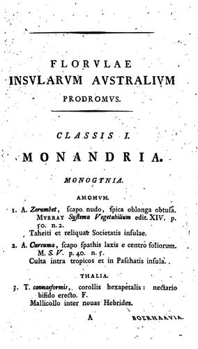 Florulae Insularum Australium Prodromus