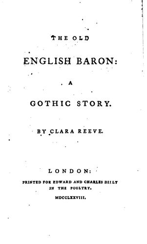 The Old English Baron: a Gothic Story