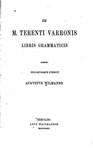 De M. Terenti Varronis Libris Grammaticis