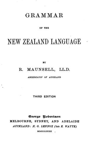 Grammar of the New Zealand language (2nd edition)