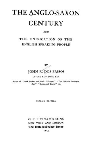 The Anglo-Saxon Century and the Unification of the English-Speaking People
