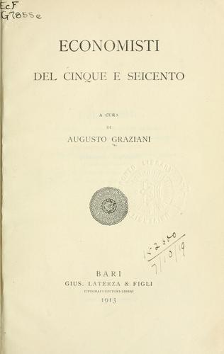 Economisti del cinque e seicento