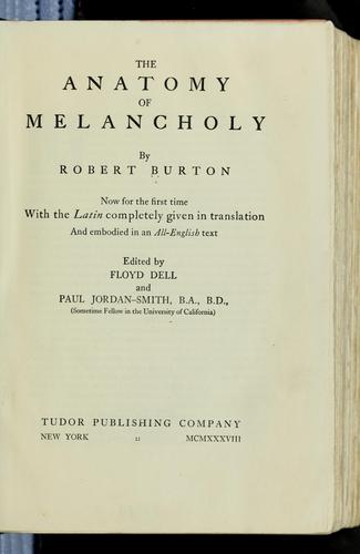 The Anatomy of Melancholy