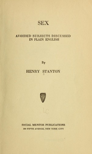 Sex: Avoided Subjects Discussed in Plain English (version 2)