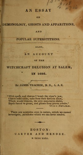 Essay on Demonology, Ghosts and Apparitions, and Popular Superstitions