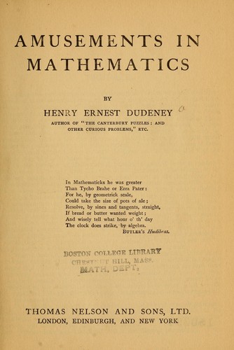 Amusements in Mathematics