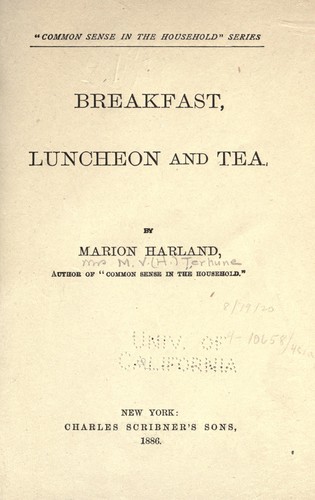 Breakfast, Luncheon and Tea