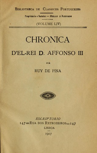 Chronica d'El-Rei D. Affonso III
