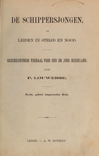 De schippersjongen, of Leiden in strijd en nood