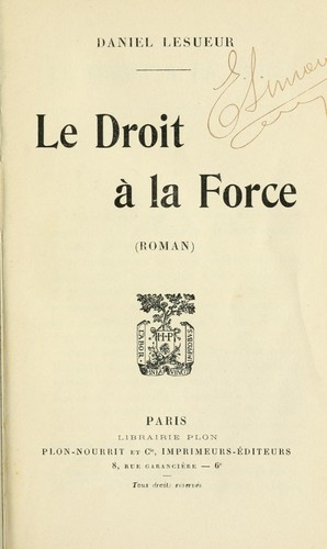 Le droit à la force