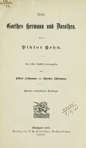 Ueber Goethes Hermann und Dorothea