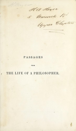 Passages from the Life of a Philosopher