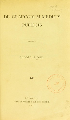 De Graecorum Medicis Publicis