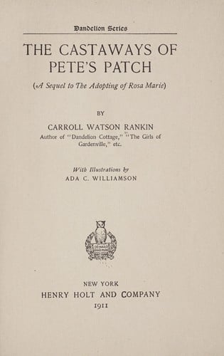 The Castaways of Pete's Patch (A Sequel to The Adopting of Rosa Marie)