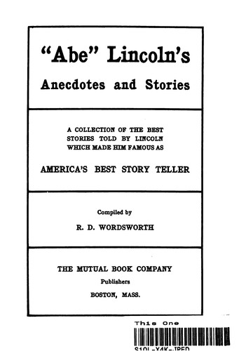 "Abe" Lincoln's Anecdotes and Stories