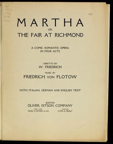 Martha; or, The Fair at Richmond