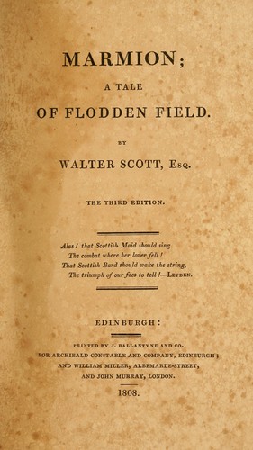 Marmion: A Tale Of Flodden Field