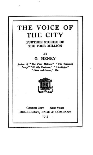 The Voice of the City: Further Stories of the Four Million