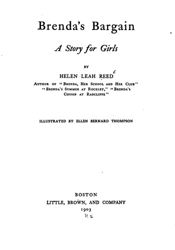 Brenda's Bargain: A Story for Girls