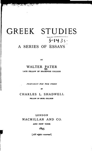 Greek Studies: a Series of Essays